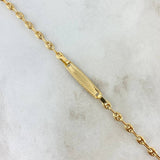 Pulso Bebé GC 1.3gr / 13cm / 3mm Placa Rectangular Bordeada Punteada Oro Amarillo