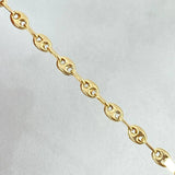 Pulso Bebé GC 1.3gr / 13cm / 3mm Placa Rectangular Bordeada Punteada Oro Amarillo