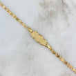 Pulso Corazones 1.45gr / 14.5cm / 3mm Placa Nube Virgen Milagrosa Oro Amarillo