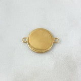 Herraje Placa Circular 2.3gr / 2.1cm / Circones Blancos Oro Amarillo