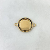 Herraje Placa Circular 2.25gr / 2.1cm / Circones Negros Oro Amarillo