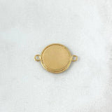 Herraje Placa Circular 2.25gr / 2.1cm / Circones Negros Oro Amarillo