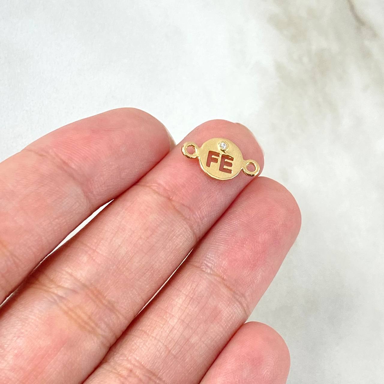 Herraje FE 0.5gr / 1.4cm / Circon Blanco Oro Amarillo