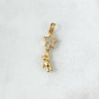 Dije Estrella Oso 1.7gr / 2.6cm / Circones Blancos Oro Amarillo