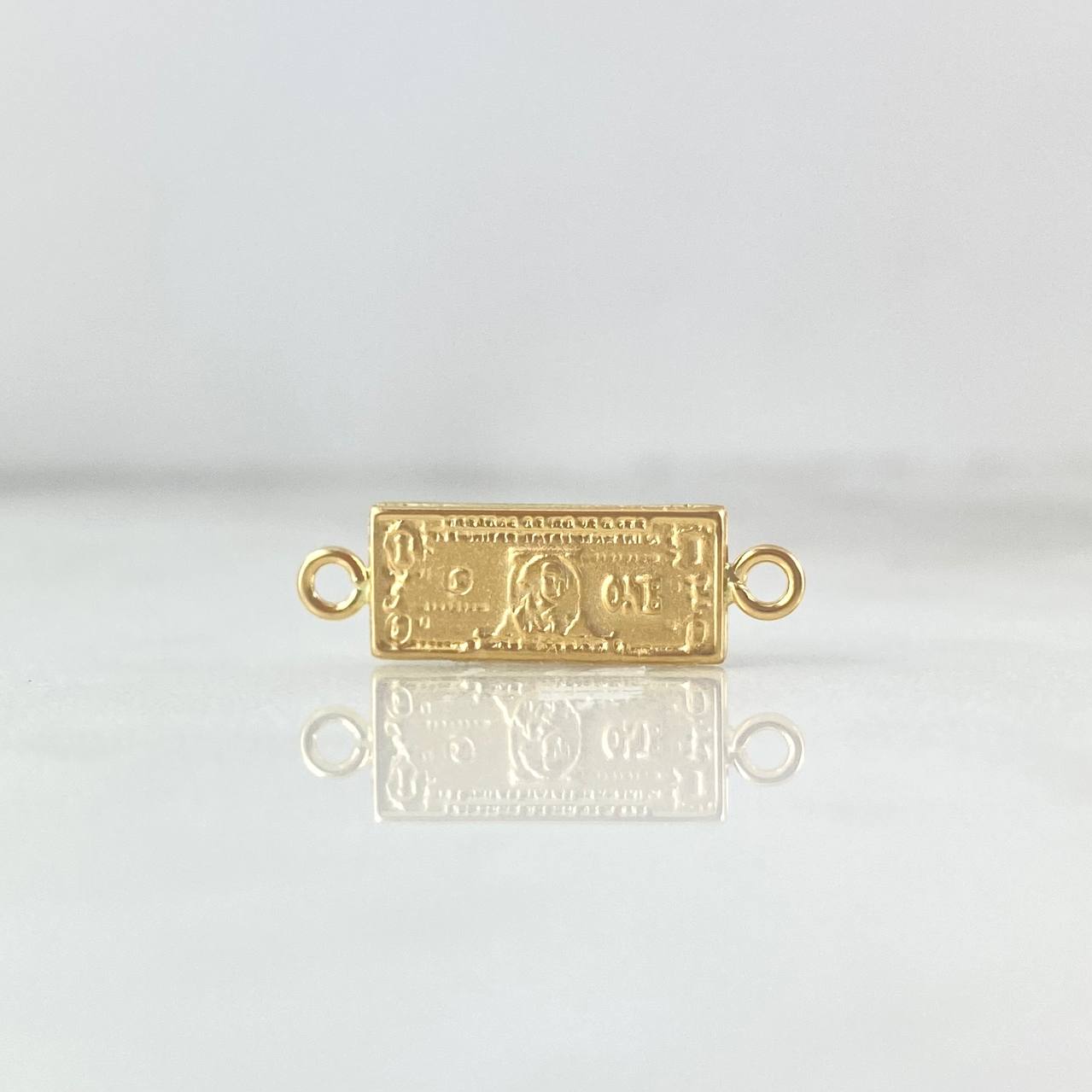 Herraje Dólar 0.9gr / 2.1cm / 9mm Mate Texturizado Oro Amarillo 18K ©