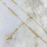Rosario Virgen Milagrosa 10gr / 50cm / 4mm Bolas Diamantadas Oro Amarillo