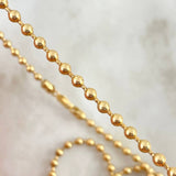 Cadena Militar 20gr / 60cm / 3mm Bolas Lisas Oro Amarillo *