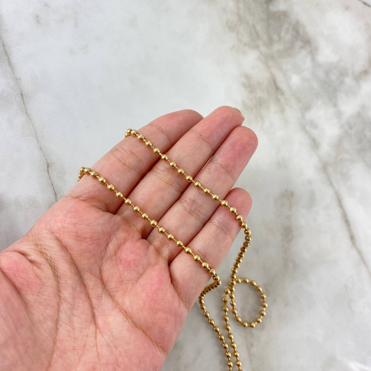 Cadena Militar  20gr / 60cm / 3mm Oro Amarillo Nac.Esp. 18K