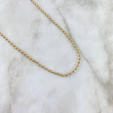 Cadena Militar 20gr / 60cm / 3mm Bolas Lisas Oro Amarillo *