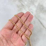 Cadena Militar 18.7gr / 60cm / 3mm Bolas Diamantadas Oro Amarillo *