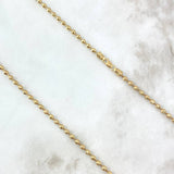 Cadena Militar 21.75gr / 60cm / 4mm Bolas Diamantadas Oro Amarillo *