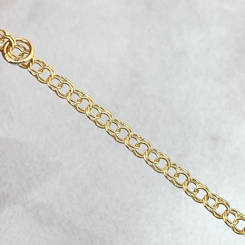 Pulso Bebé Aro Seguido 1.4gr / 12cm-14cm / Placa Nube Plana Oro Amarillo 18K