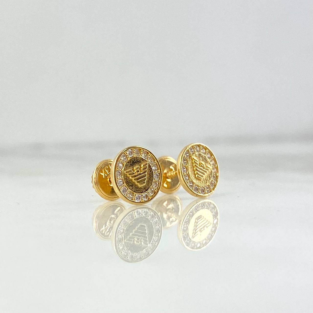 Topos Aguila Rayada 1.3gr Circones Blancos Oro Amarillo*