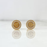 Topos Aguila Rayada 1.3gr Circones Blancos Oro Amarillo*