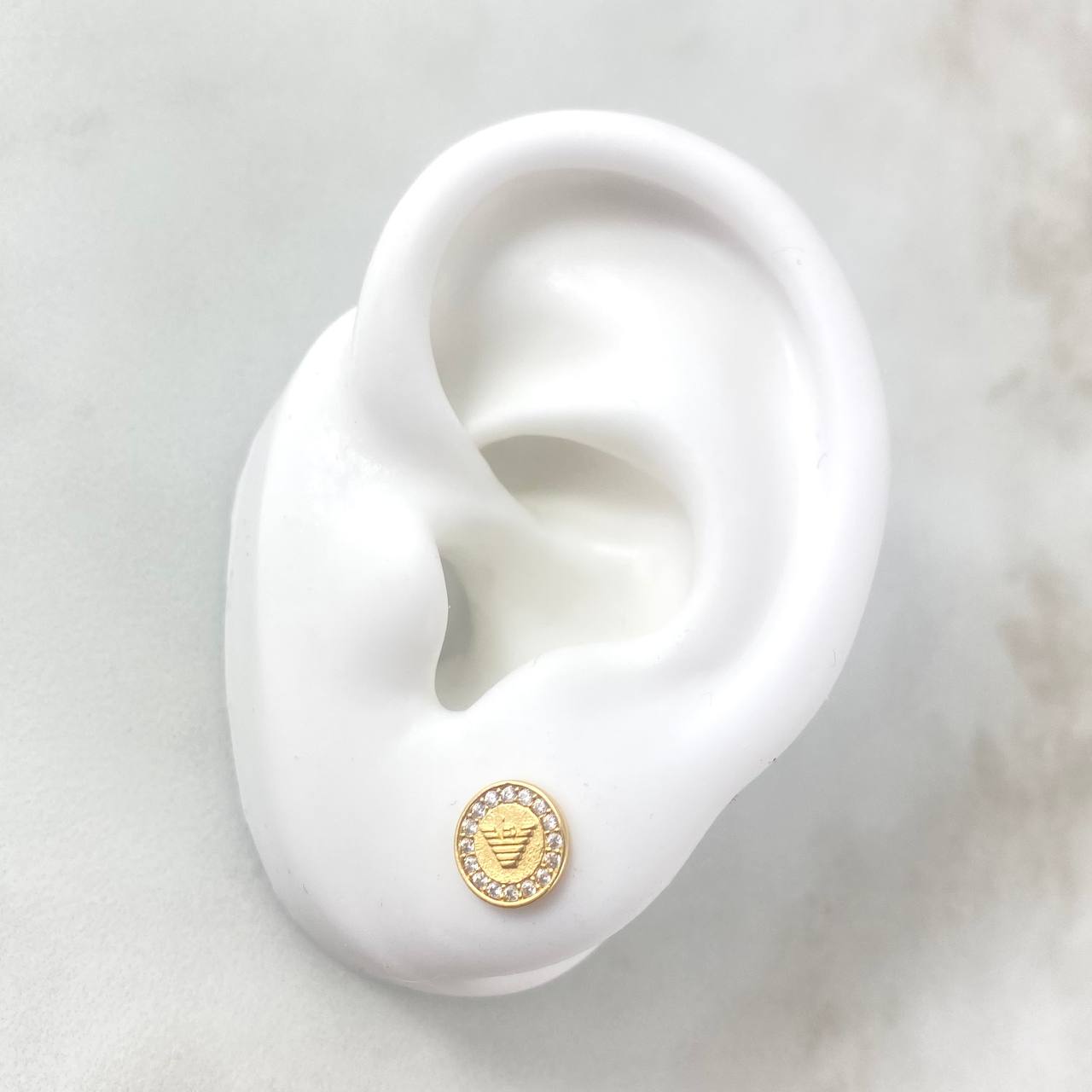 Topos Aguila Rayada 1.3gr Circones Blancos Oro Amarillo*