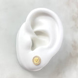 Topos Aguila Rayada 1.3gr Circones Blancos Oro Amarillo*