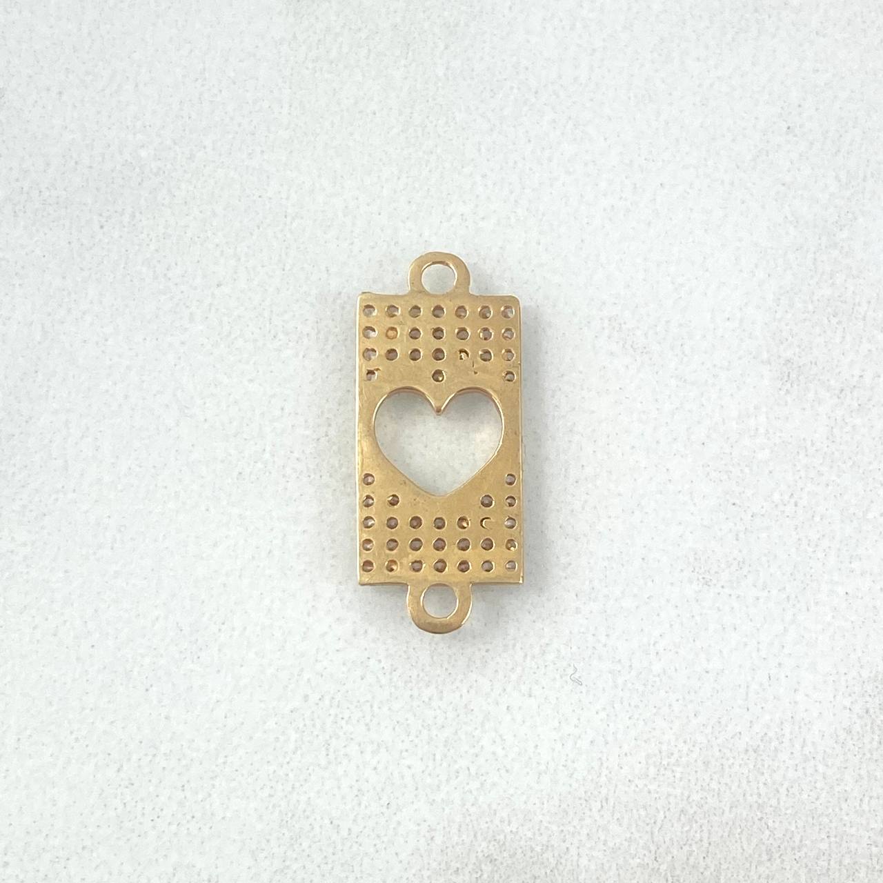 Herraje Corazon 1.35gr/2cm Placa Oro Amarillo Circones Blanco