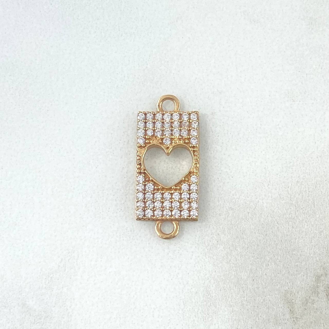 Herraje Corazon 1.35gr/2cm Placa Oro Amarillo Circones Blanco