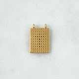 Herraje Escapulario Cruz 2.3gr / 1.7cm Circones Azules Blancos Oro Amarillo