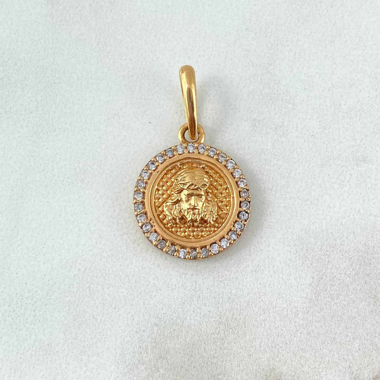 Dije Cristo 3.9gr / 2.5cm Rostro Circones Blancos Oro Rosa (Oferta)
