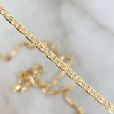 Cadena Plana 5.5gr / 50cm / 2.5mm Diamantada Tres Oros +3 18K ©