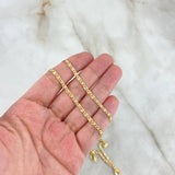 Cadena Plana Diamantada 7.35gr / 60cm / 2.8mm Tres Oros +3 18K