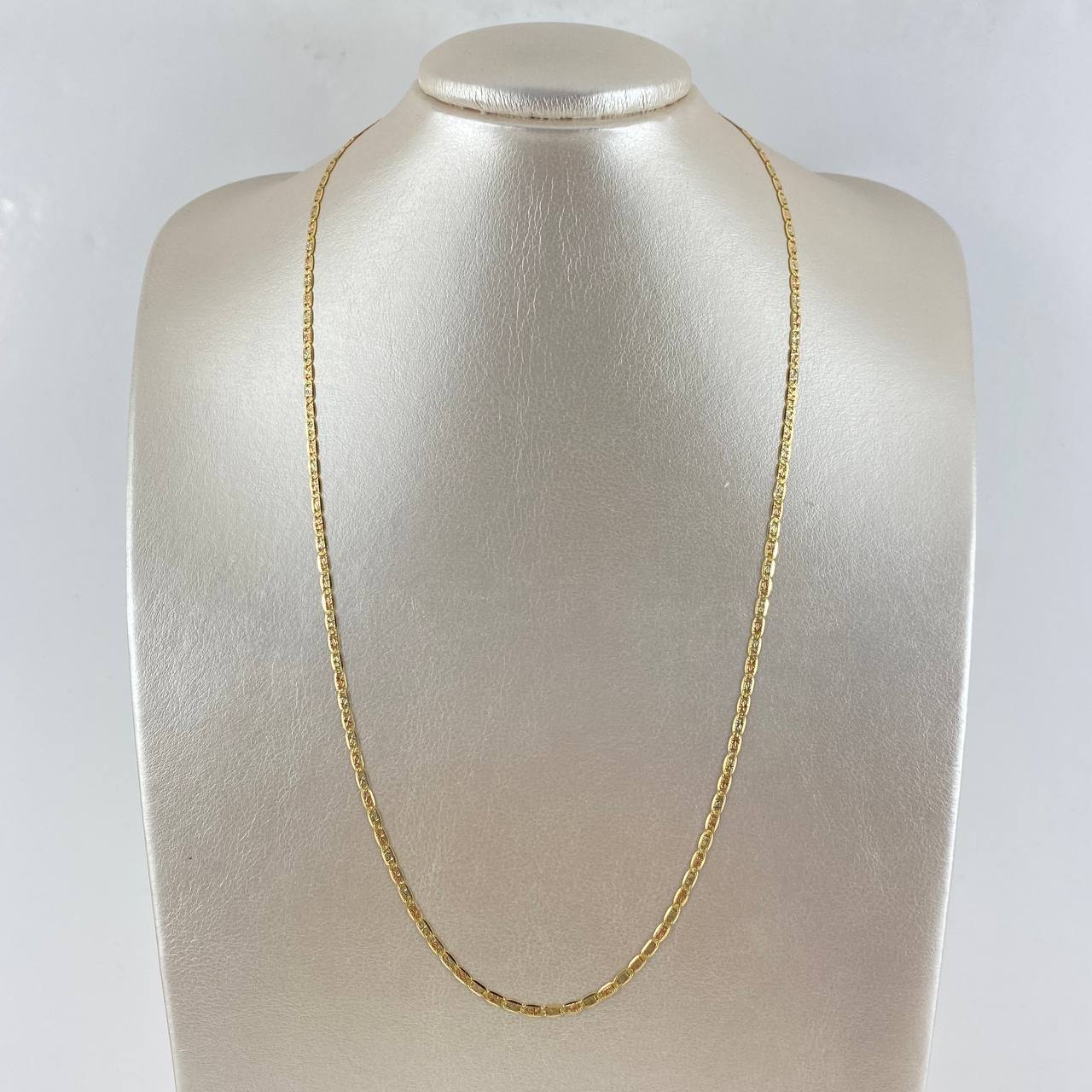 Cadena Plana Diamantada 7.35gr / 60cm / 2.8mm Tres Oros +3 18K