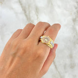 Anillo Correa Corona 8.65gr / T11 1/4 / Circones Blancos Tres Oros ©