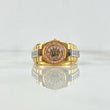 Anillo Correa Corona 8.65gr / T11 1/4 / Circones Blancos Tres Oros ©