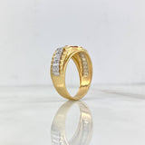 Anillo Correa Corona 8.65gr / T11 1/4 / Circones Blancos Tres Oros ©