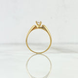 Anillo Solitario Ovalado 2.2gr / T5 3/4 / Circon Blanco Oro Amarillo ©