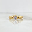 Anillo Solitario Ovalado 2.2gr / T5 3/4 / Circon Blanco Oro Amarillo ©