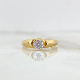 Anillo Solitario Ovalado 2.2gr / T5 3/4 / Circon Blanco Oro Amarillo ©