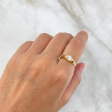 Anillo Solitario Ovalado 2.2gr / T5 3/4 / Circon Blanco Oro Amarillo ©