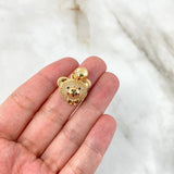 Dije Cabeza Oso Corbatin 3.8gr / 2.5cm / Circones Blancos Negros Oro Amarillo ©