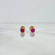 Topos Bisel 0.55gr / 4mm Circon Fucsia Oro Amarillo (Joya) *