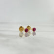 Topos Bisel 0.45gr / 3mm Circon Fucsia Oro Amarillo 18K