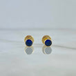 Topos Bisel 0.5gr / 4mm Circon Azul Rey Oro Amarillo (Joya) *
