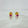 Topos Bisel 0.55gr / Circon Fuscia Oro Amarillo 18K &