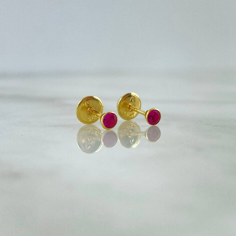 Topos Bisel 0.55gr / Circon Fuscia Oro Amarillo 18K &