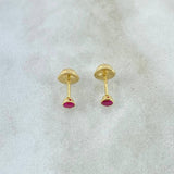 Topos Bisel 0.55gr / Circon Fuscia Oro Amarillo 18K &