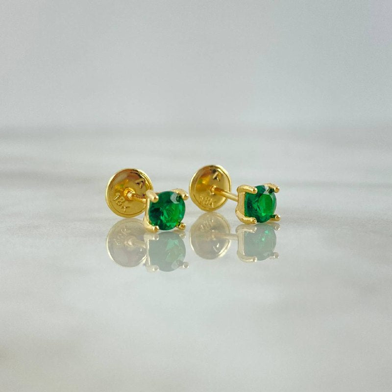 Topos Caja 0.9gr / 4mm Circon Verde Oro Amarillo (Joya)