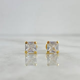 Topos Carret 1.2gr / 6mm Circon Blanco Oro Amarillo (Joya) ©