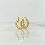Candongas Emmi 1.1gr / 1.3cm / Oro Amarillo 18K *