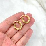 Candongas Maryo 2.15gr / 2cm / Texturizadas Oro Amarillo