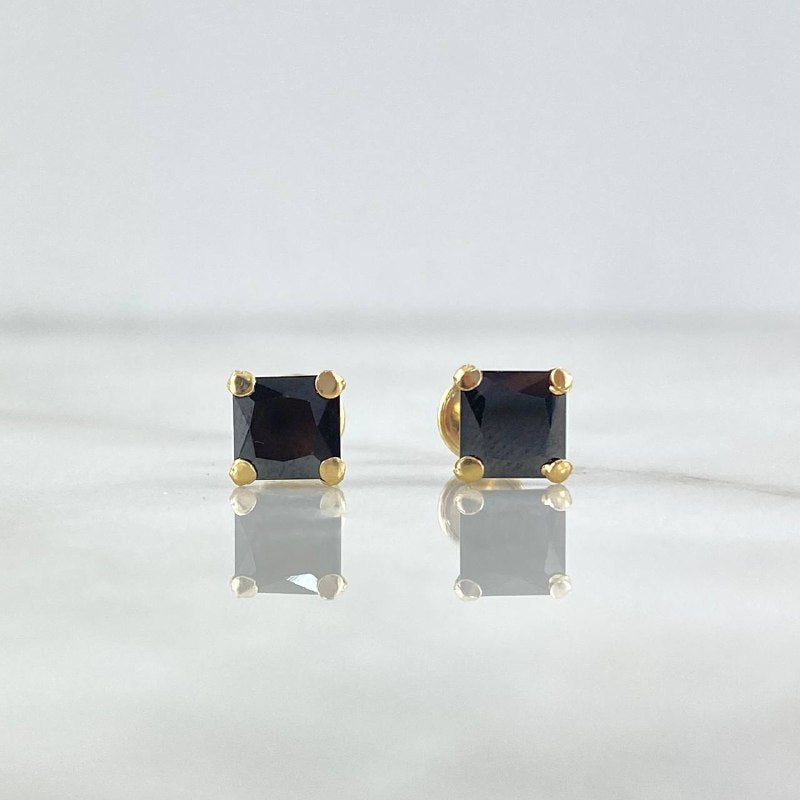Topos Carret 1.2gr / 6mm Circon Negro Oro Amarillo (Joya) ©