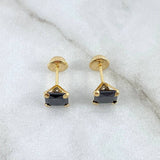 Topos Carret 1.2gr / 6mm Circon Negro Oro Amarillo (Joya) ©