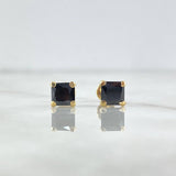 Topos Carret 1.2gr / 6mm Circon Negro Oro Amarillo (Joya) ©