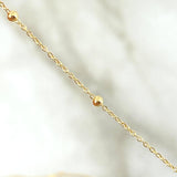 Cadena Aro Seguido Especial 1.3gr / 50cm / 2mm Bolas Lisas Oro Amarillo +3 *