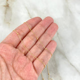 Cadena Aro Seguido Especial 1.3gr / 50cm / 2mm Bolas Lisas Oro Amarillo +3 *